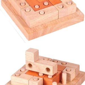 Casse tête carré bois