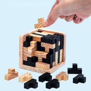 Casse tête cube bois