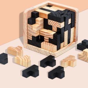 Casse tête cube bois