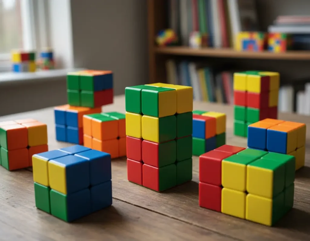 Cubes Rubik en cours de résolution